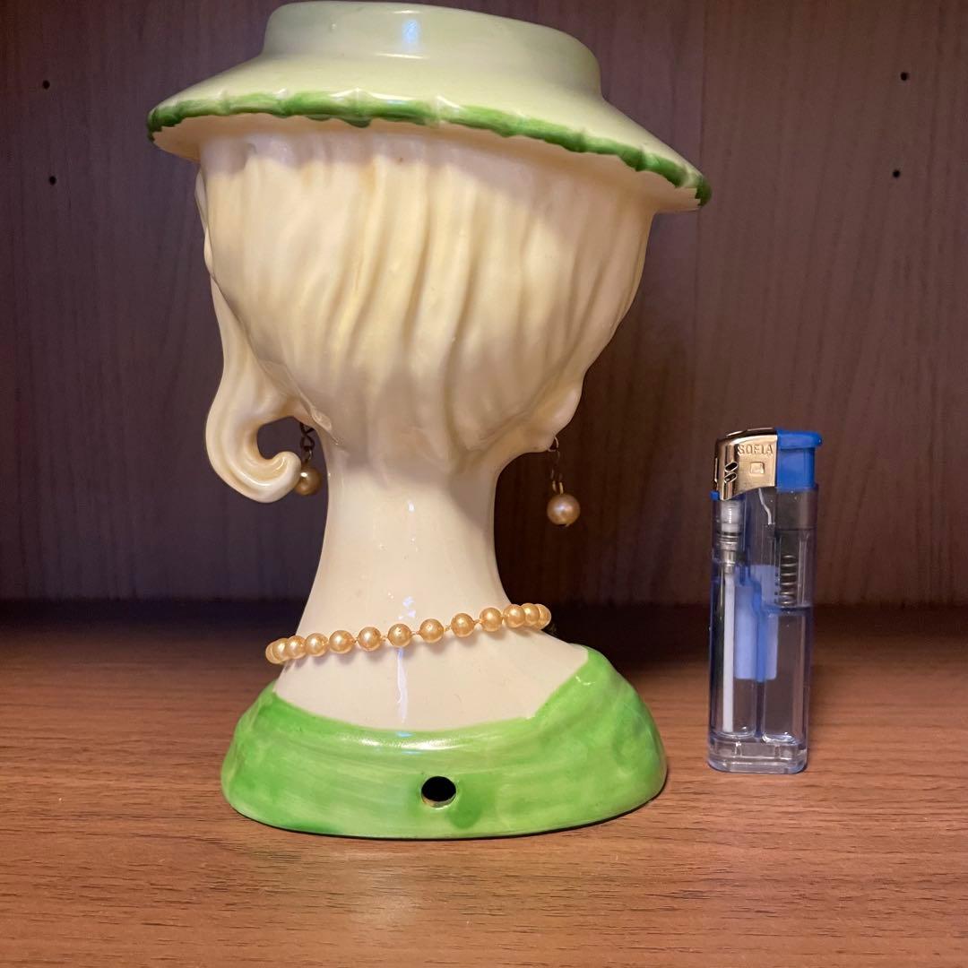 レディ　ヘッドベース　フラワーベース　ビンテージ　ロカビリー　陶器　ランプ