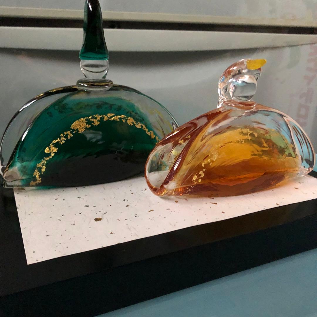 【新品・美品】雛人形、粋工房、ガラス細工、金箔