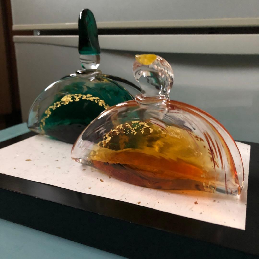 【新品・美品】雛人形、粋工房、ガラス細工、金箔