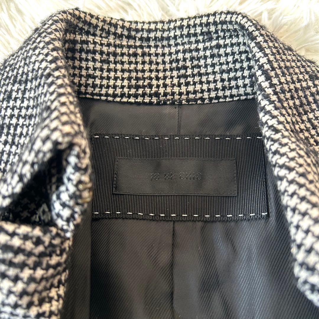 TO BE CHIC 千鳥格子柄ツイードトレンチコート シルクブレンド 40/L