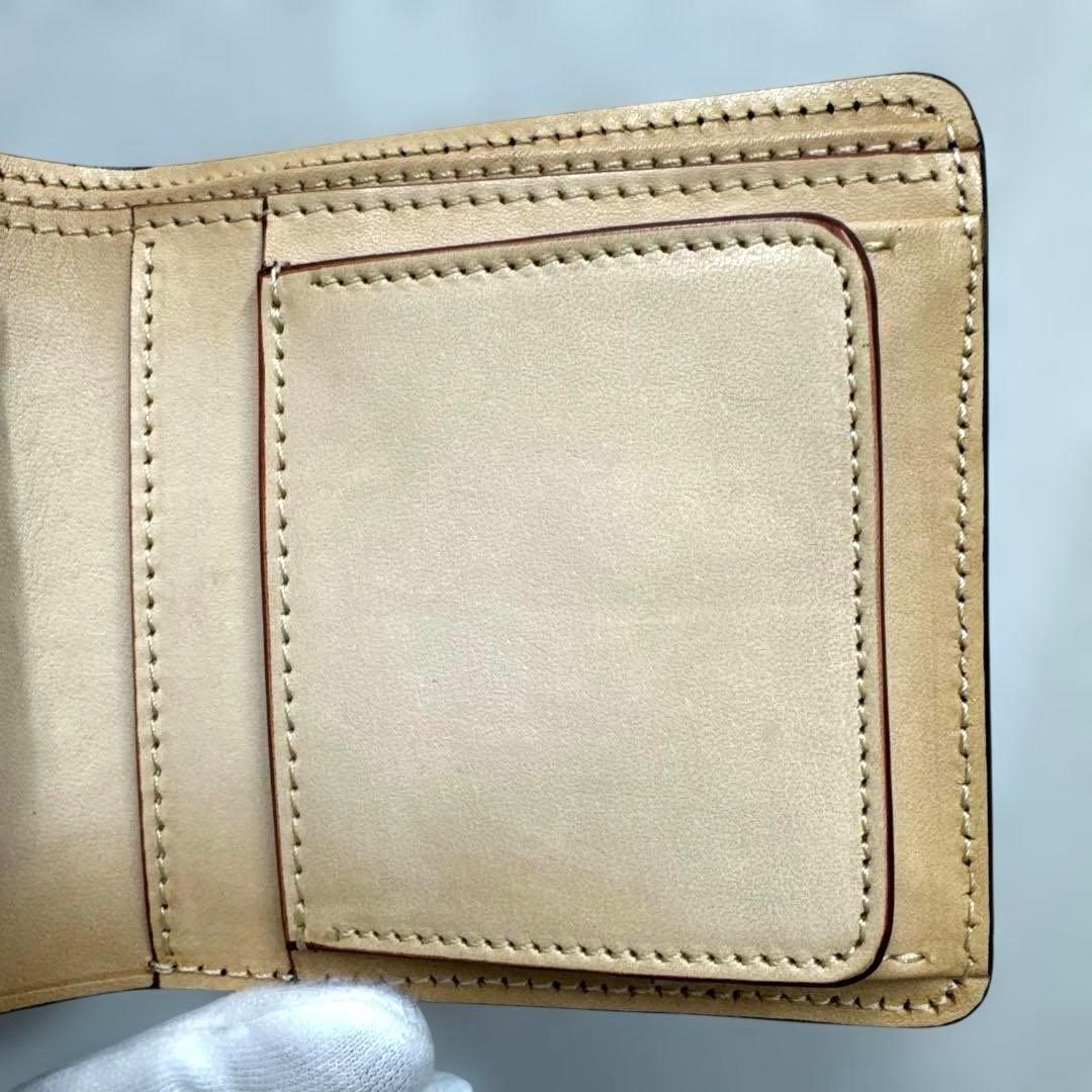 未使用品 大峡製鞄 レザー 二つ折り財布 ブラック