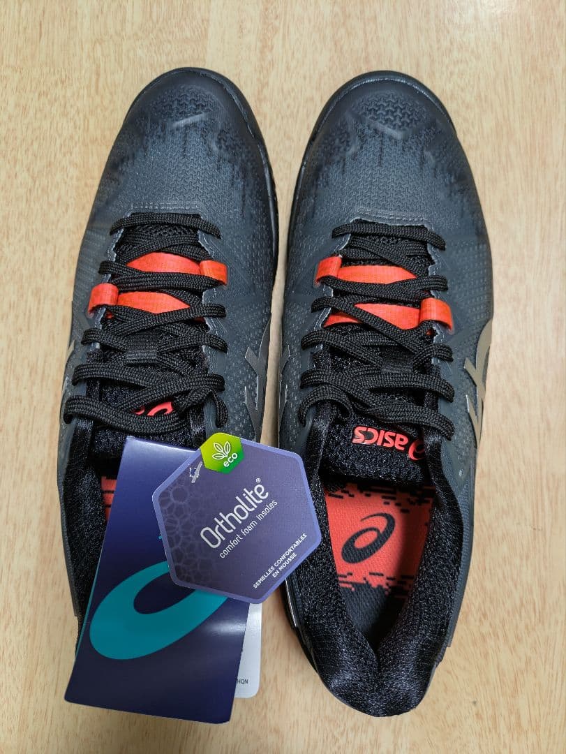 ASICS テニスシューズ レゾリューション8 ブラック/オレンジ