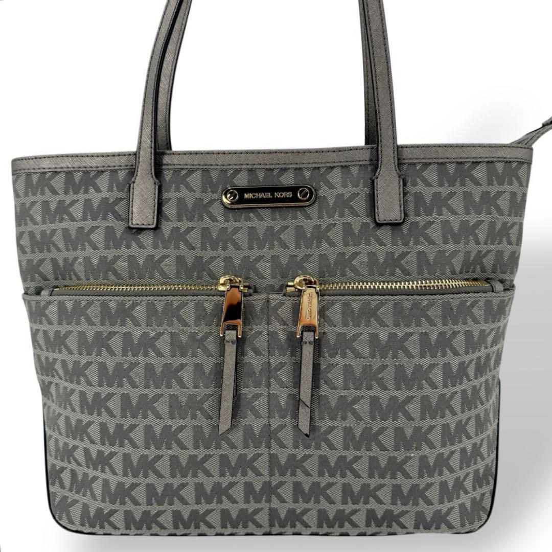 《極美品》マイケルコース トートバッグ MK刺繍 シグネチャー 肩掛け A4収納