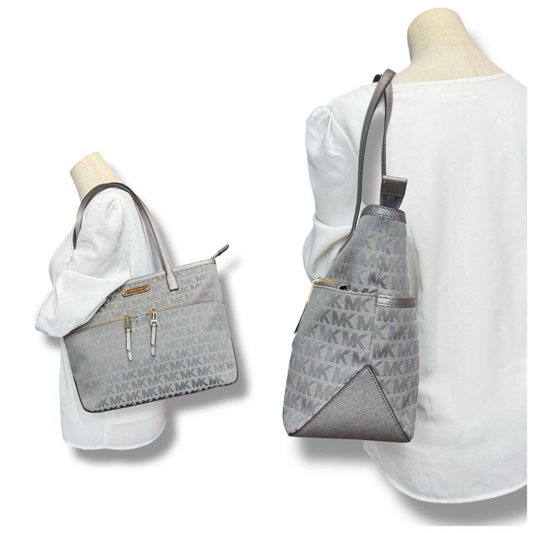 《極美品》マイケルコース トートバッグ MK刺繍 シグネチャー 肩掛け A4収納