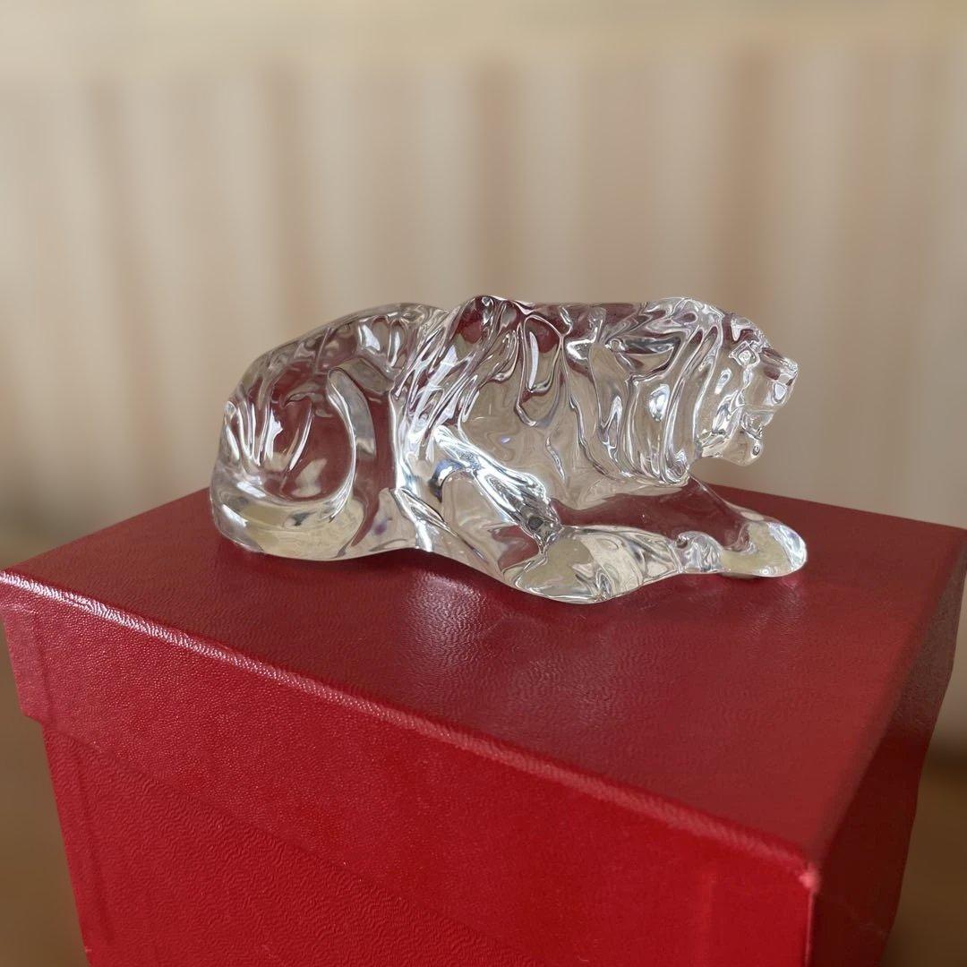 Baccarat クリスタル ライオン 置物　とら