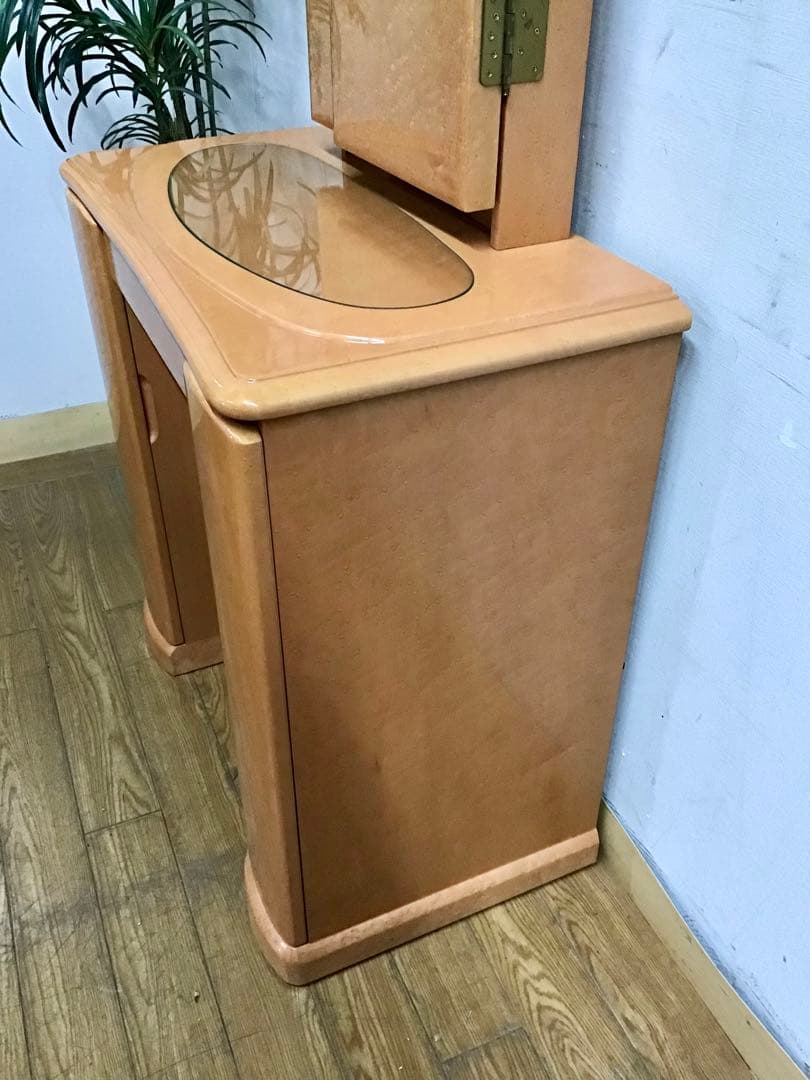 管277☆バーズアイメープル☆ミエミラー☆ドレッサー☆3面鏡