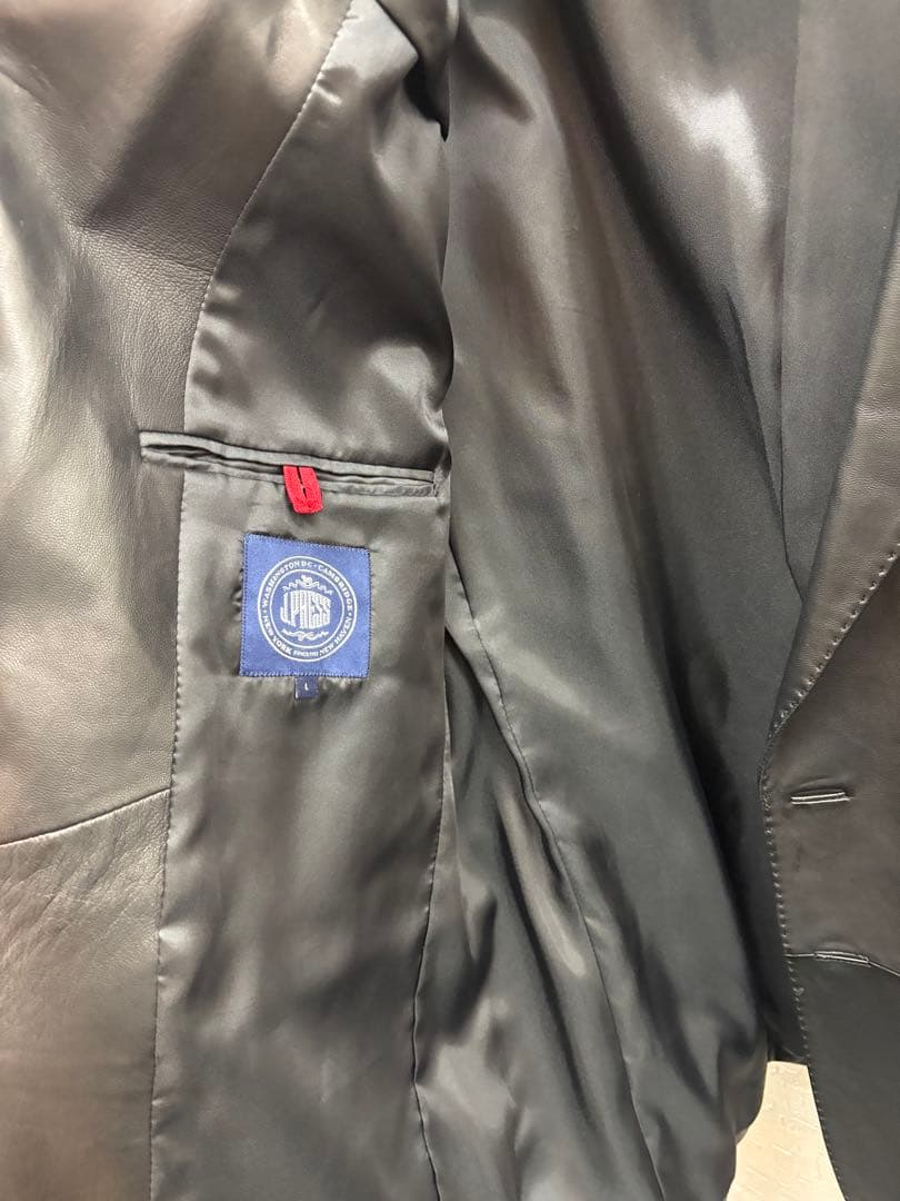 J.PRESS ジェイプレス ラムレザーテーラードジャケット 黒 Ｌサイズ