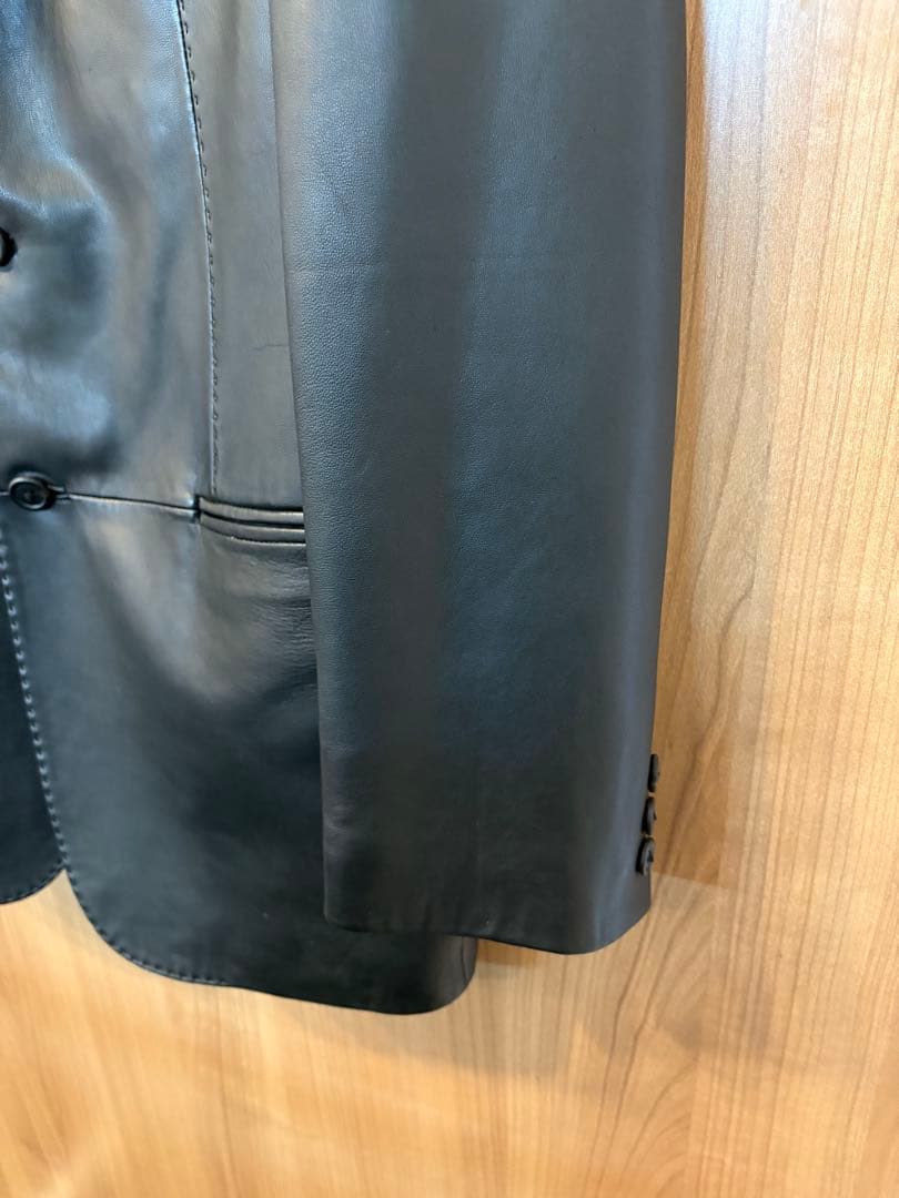 J.PRESS ジェイプレス ラムレザーテーラードジャケット 黒 Ｌサイズ
