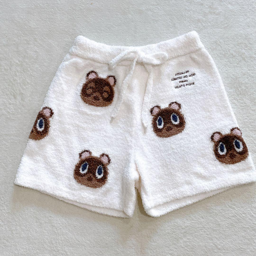 あつ森×ジェラピケ　つぶまめジャガードパーカ&ショートパンツSET　3点セット