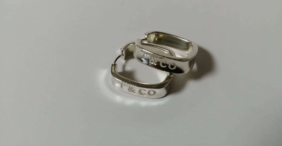 ☆鑑定済み☆ティファニー　スクエア　クッション　フープ　ピアス　シルバー