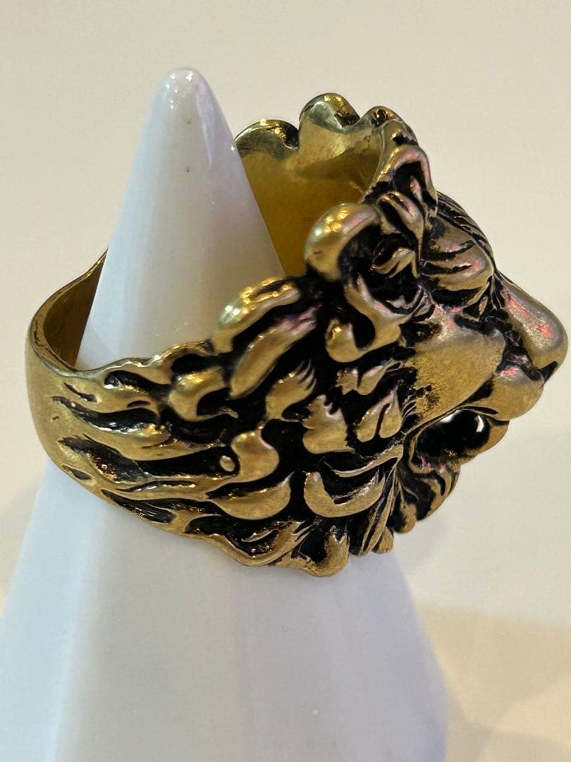 GUCCI ライオンヘッド ゴールドリング　23号