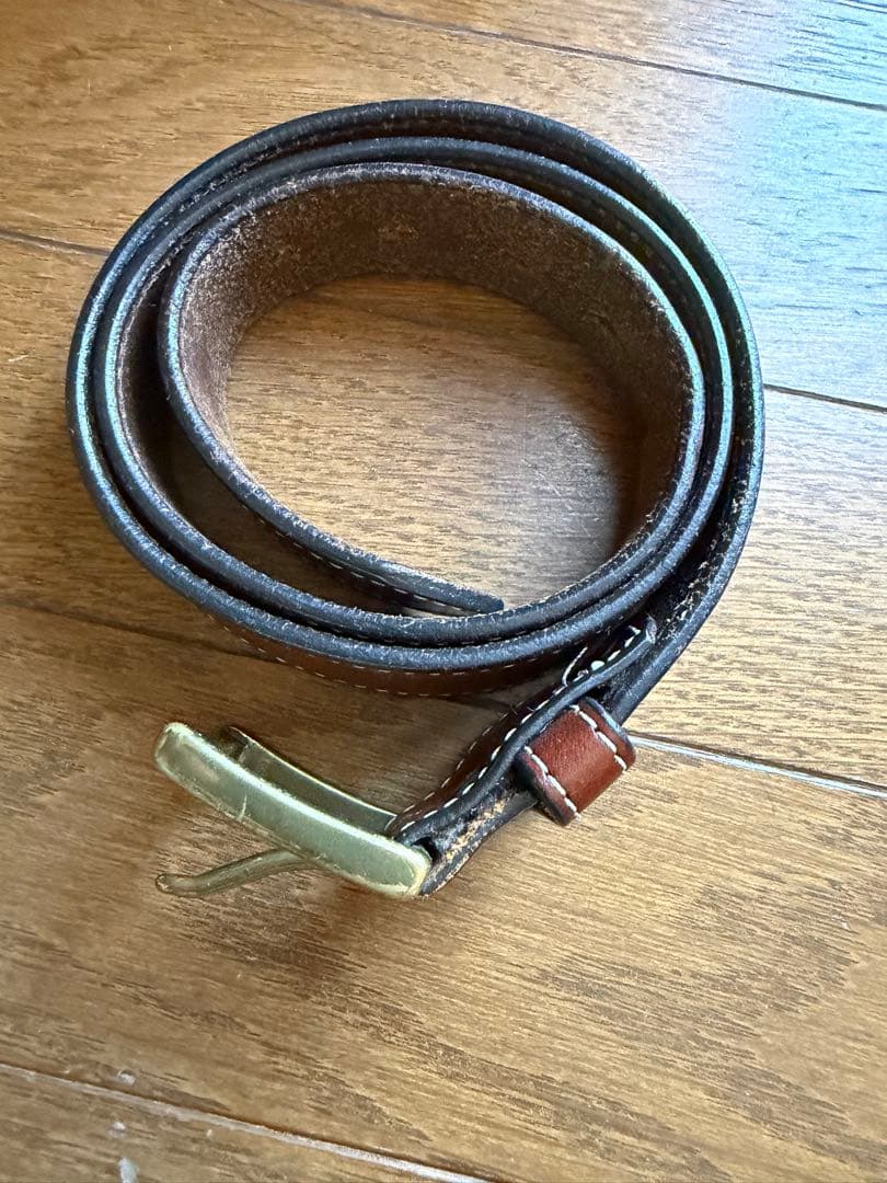 visvim レザーベルト ブラウン ステッチ 刻印