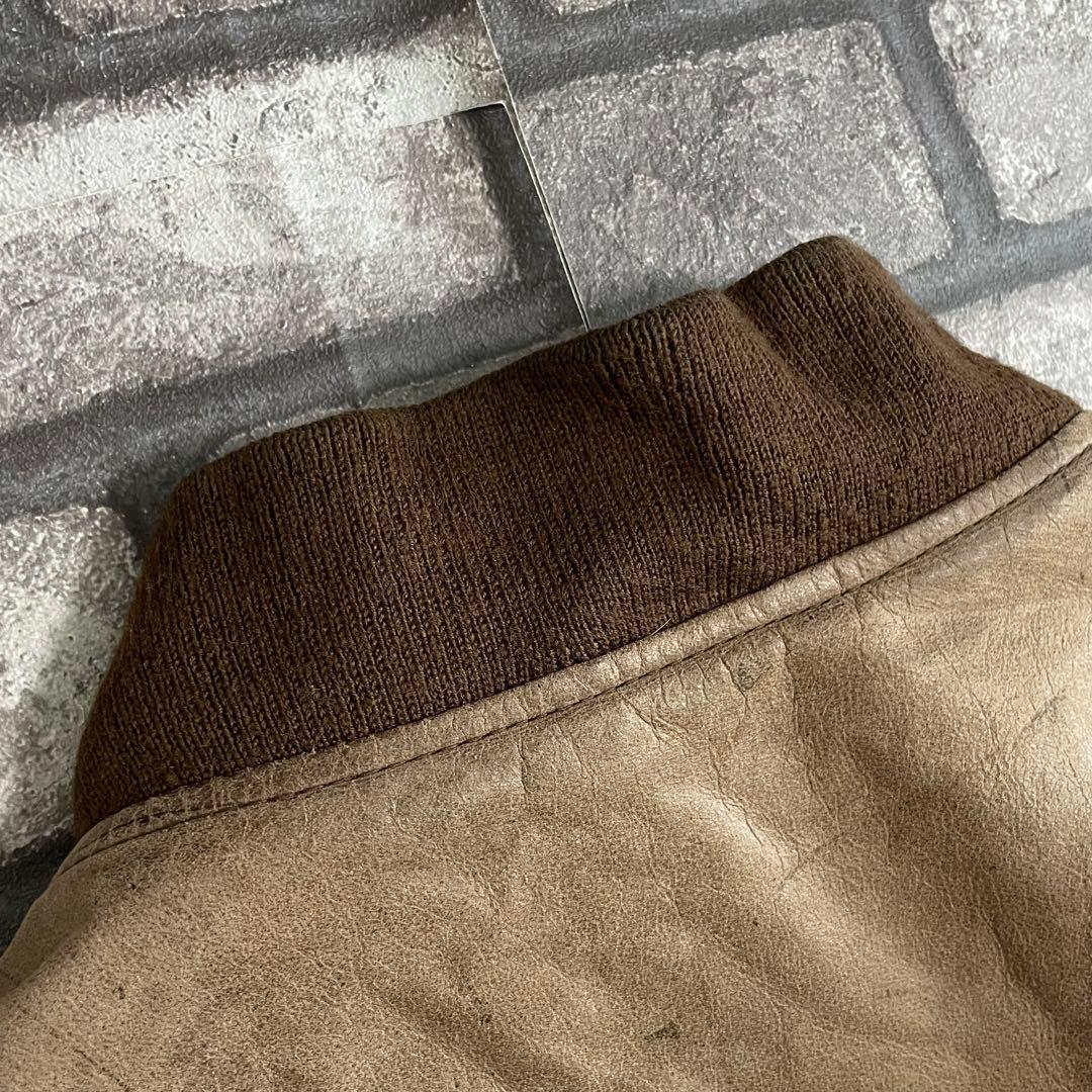 ジャケット・アウター OLD -90's leather bomber jacket moca