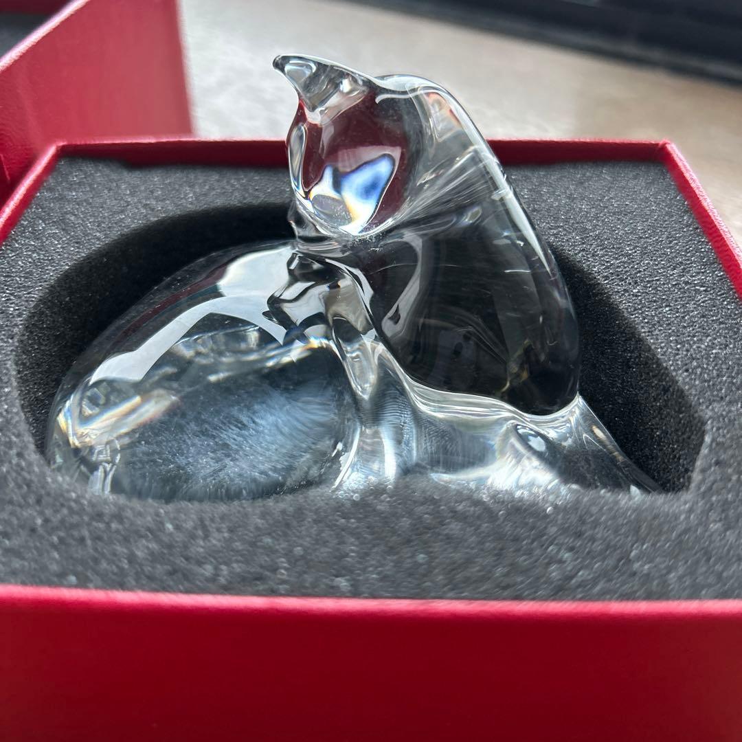 Baccarat バカラ　猫　ねこ　ガラス置物