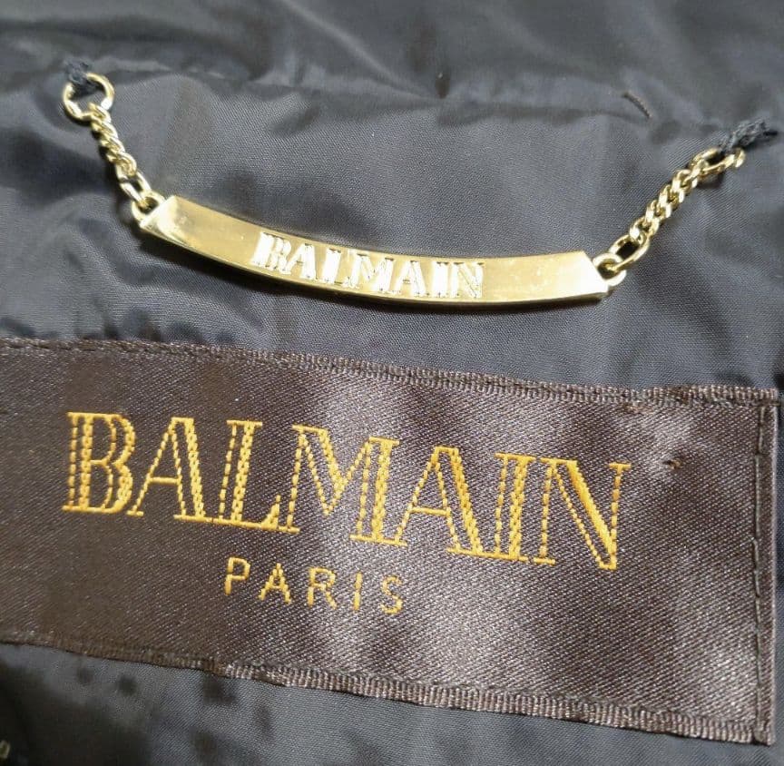 BALMAIN Lサイズ ダウンコート リアルファー 大きいサイズ フード 茶
