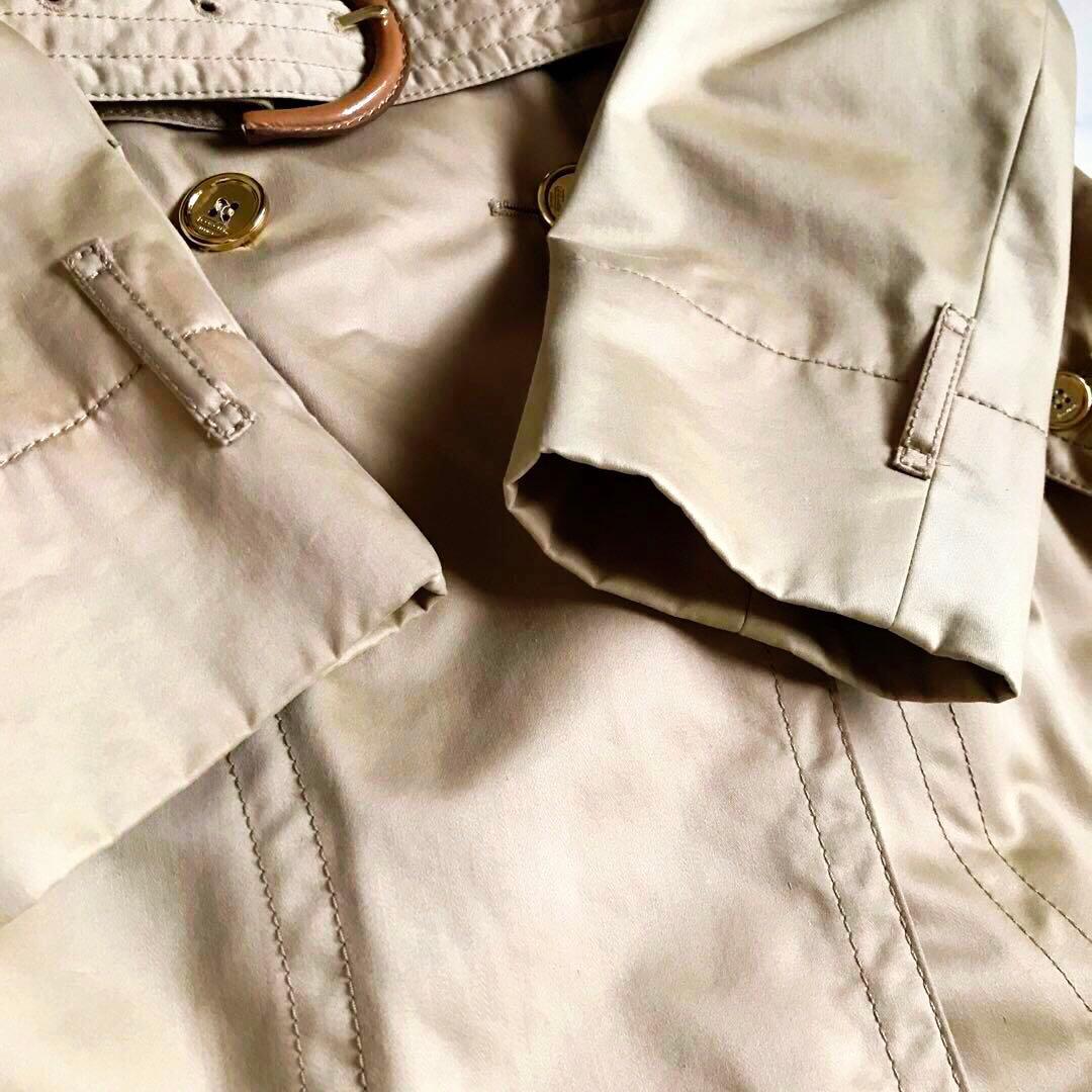 金ボタン✨COACH コーチ トレンチコート 裏地マルチカラーストライプ