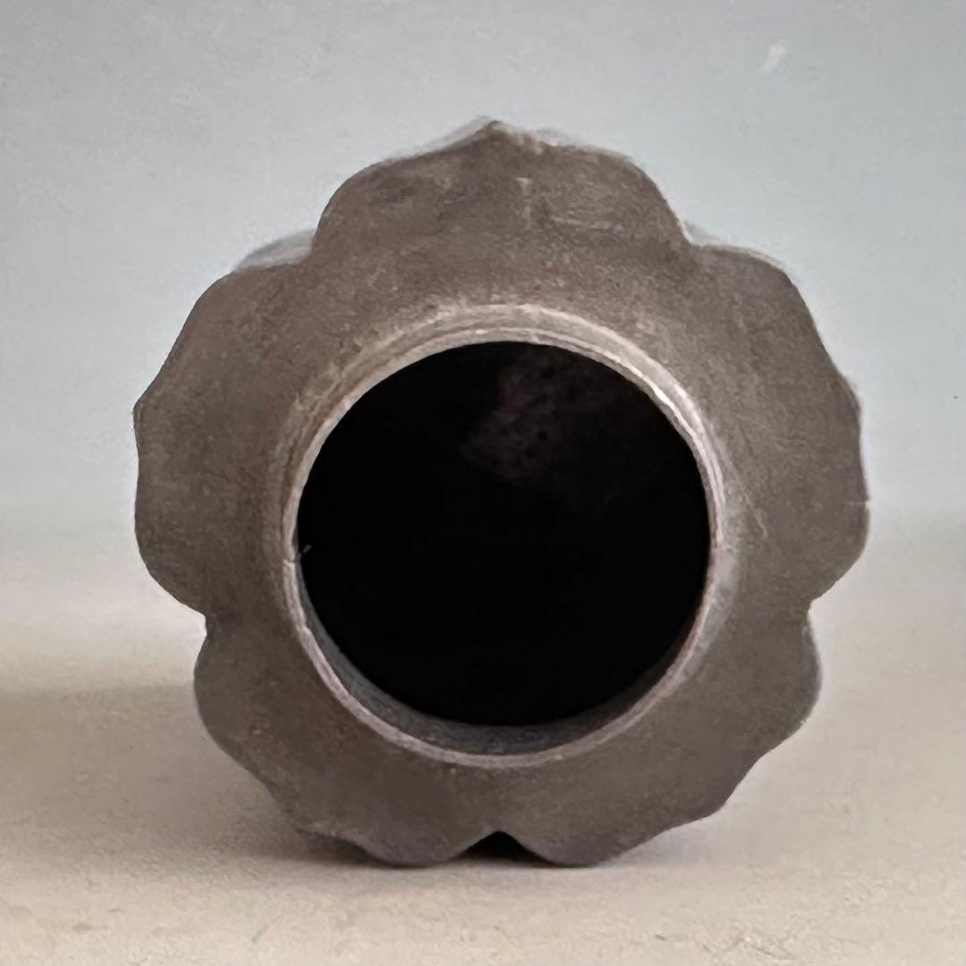 煎茶道具　唐物　点同　古錫　輪花形　茶心壷　茶入　仕服　古作　骨董　古玩