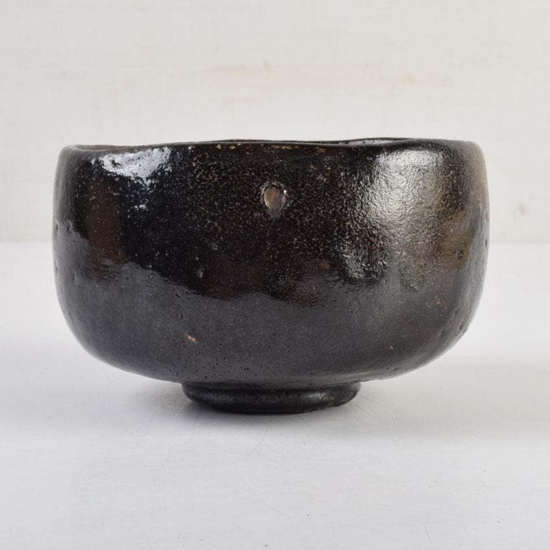茶道具　楽吉左衛門　黒楽茶碗　時代箱付　V　9156