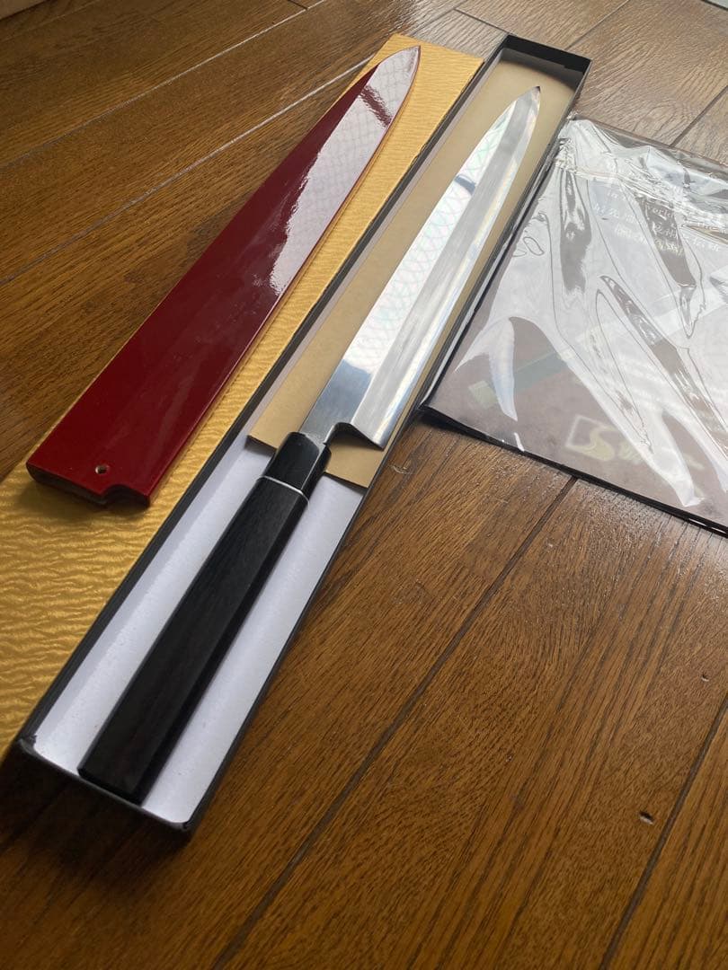 城山刃物　尺二　柳刃包丁　新品　　表　裏　　鏡面加工