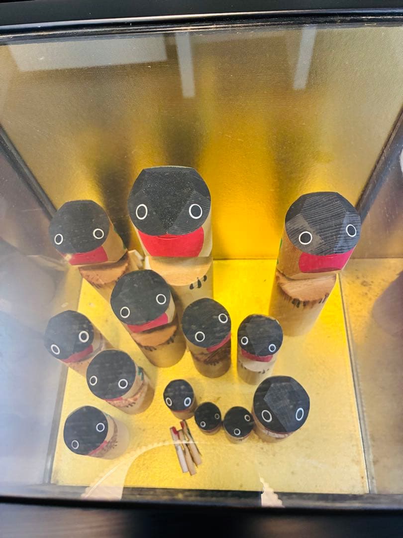 鷽とり　亀戸天神　ガラスケース付き