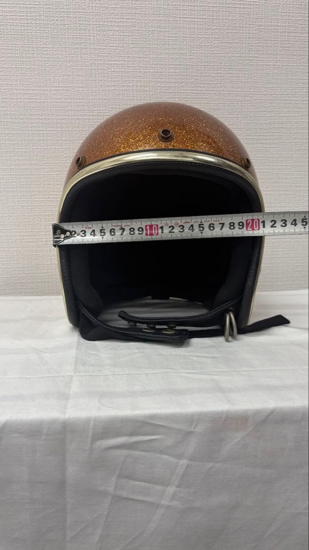 オレンジラメ仕上げ ジェットヘルメット