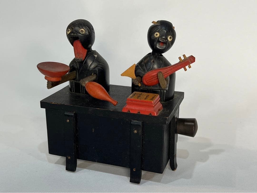 【希少】神戸人形 酒呑おとこと三味線おんな【からくり人形】