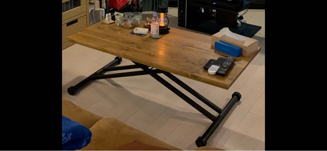 ノーチェのテーブル　昇降式　ナチュラルウッド