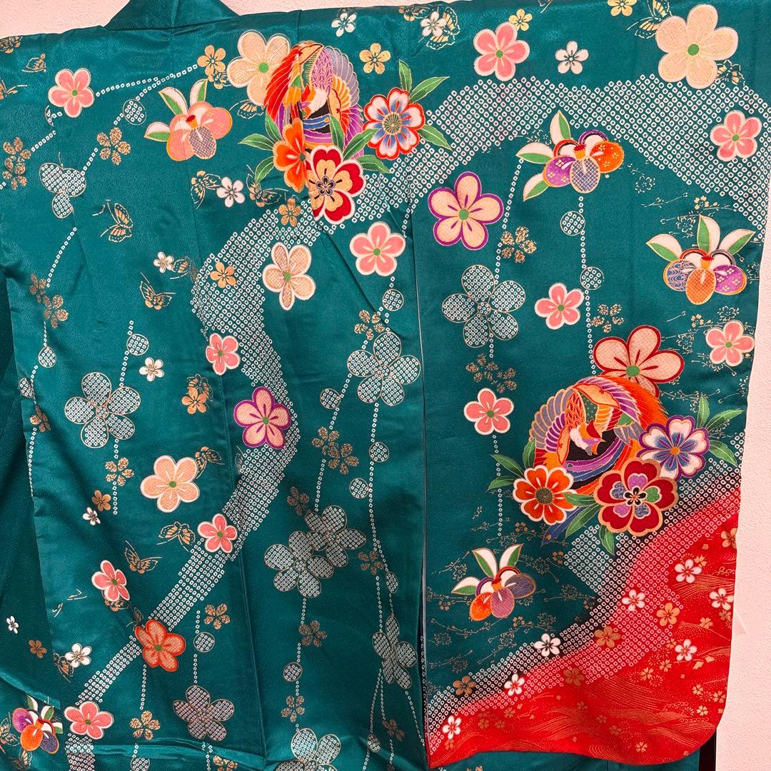 七五三 7歳　お着物　フルセット　グリーン