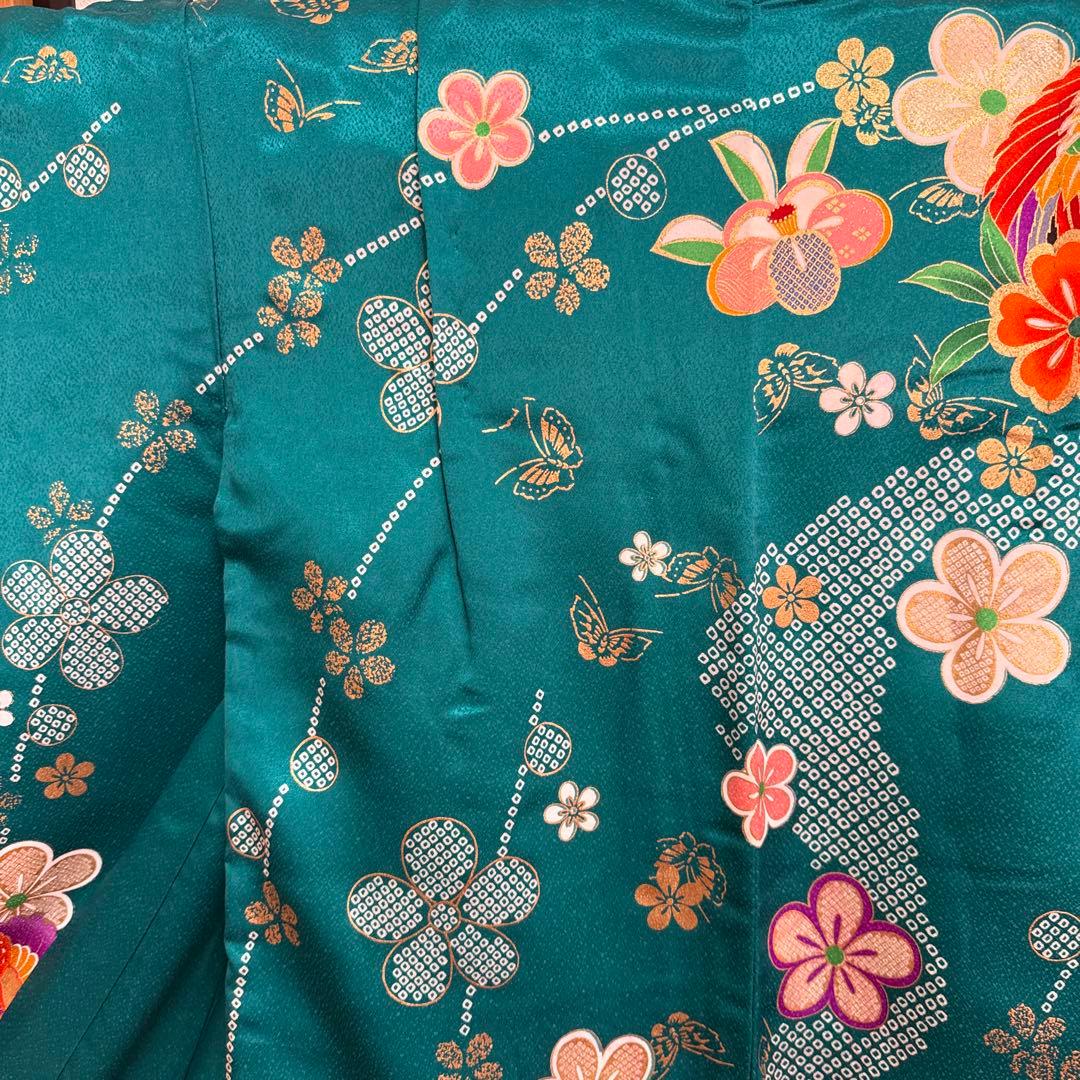 七五三 7歳　お着物　フルセット　グリーン