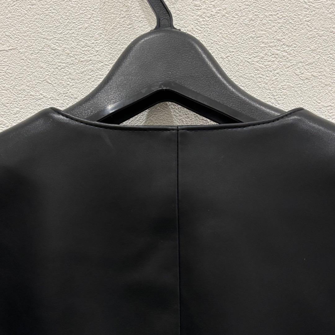 [未使用] 現行　エストネーション　フェイクレザージャケット　黒　サイズ38