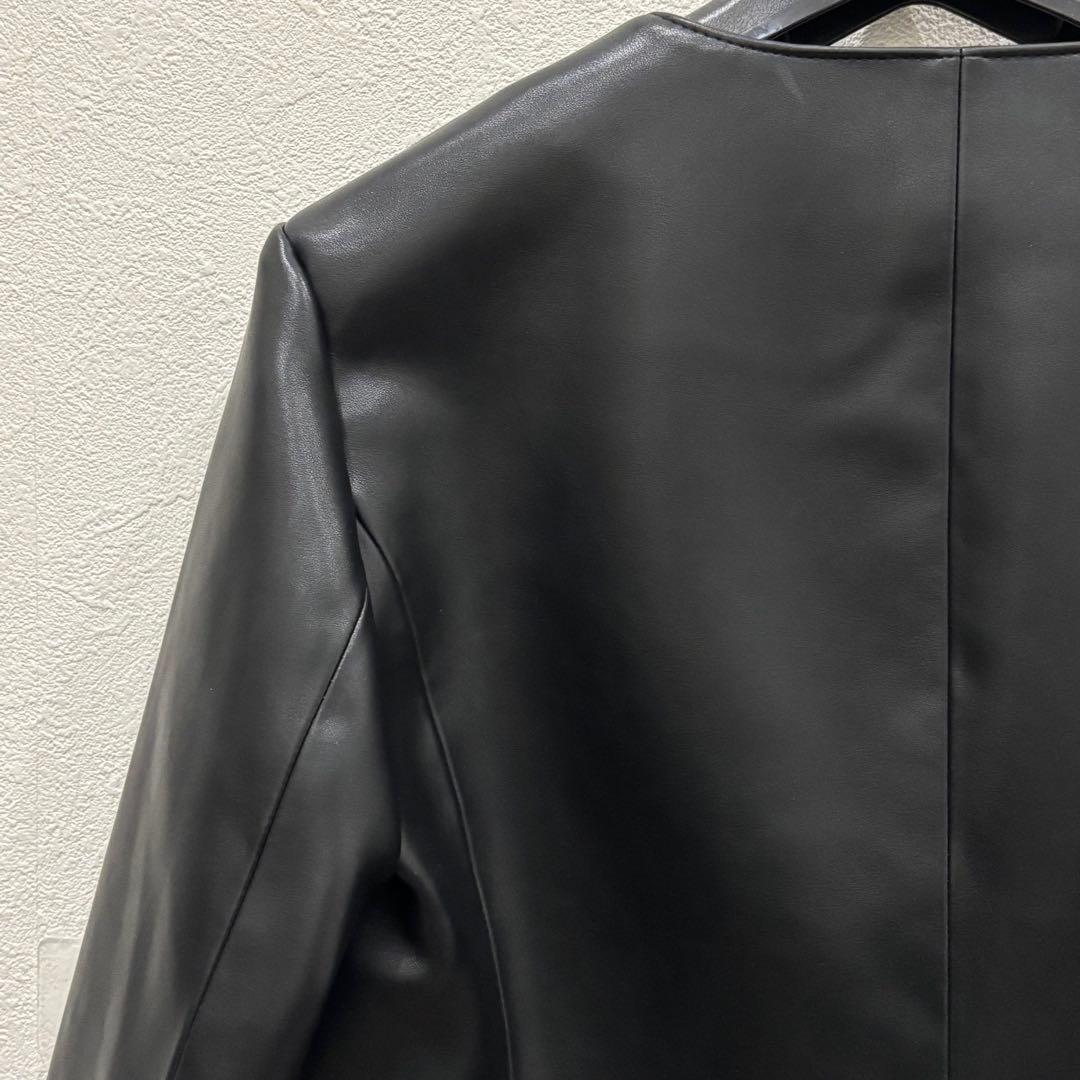 [未使用] 現行　エストネーション　フェイクレザージャケット　黒　サイズ38
