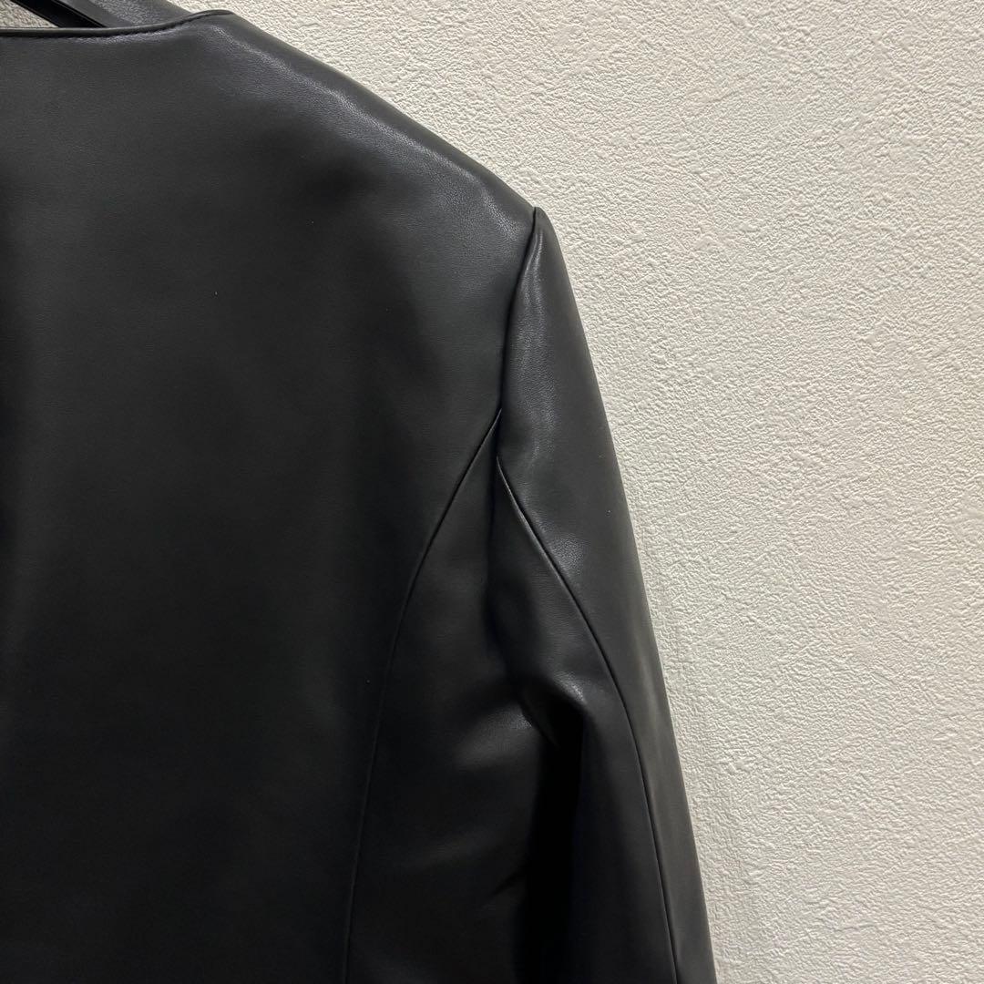 [未使用] 現行　エストネーション　フェイクレザージャケット　黒　サイズ38