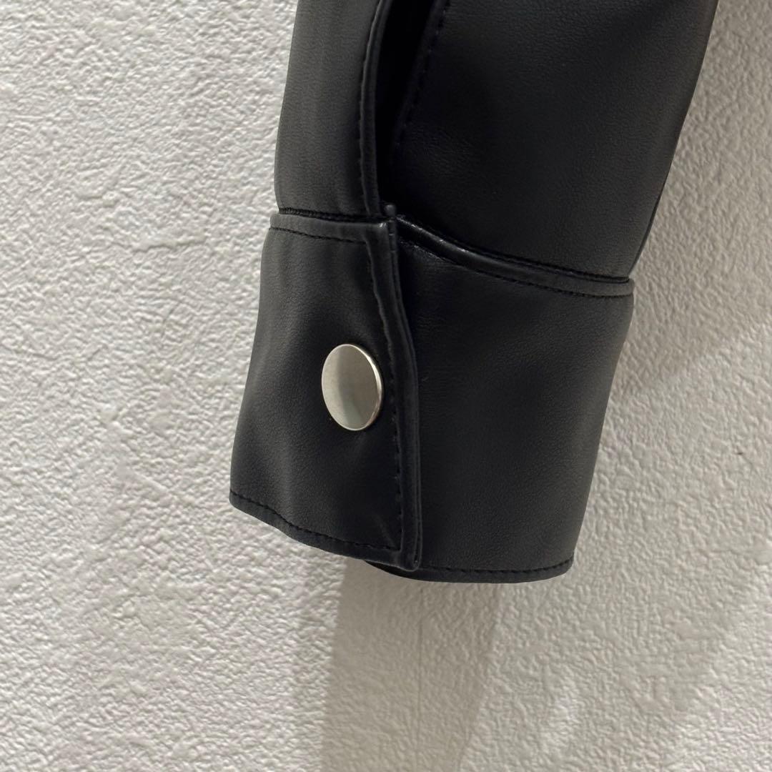 [未使用] 現行　エストネーション　フェイクレザージャケット　黒　サイズ38