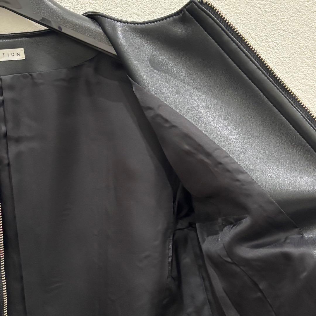 [未使用] 現行　エストネーション　フェイクレザージャケット　黒　サイズ38