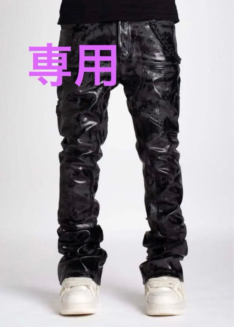 GUAPI ブラック レザーカーペンターデニム28インチ