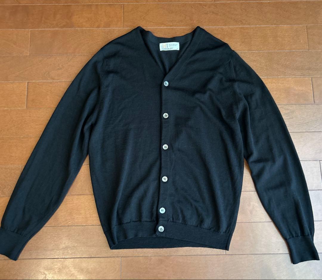 JOHN SMEDLEY ブラックカーディガン★ウール★サイズM
