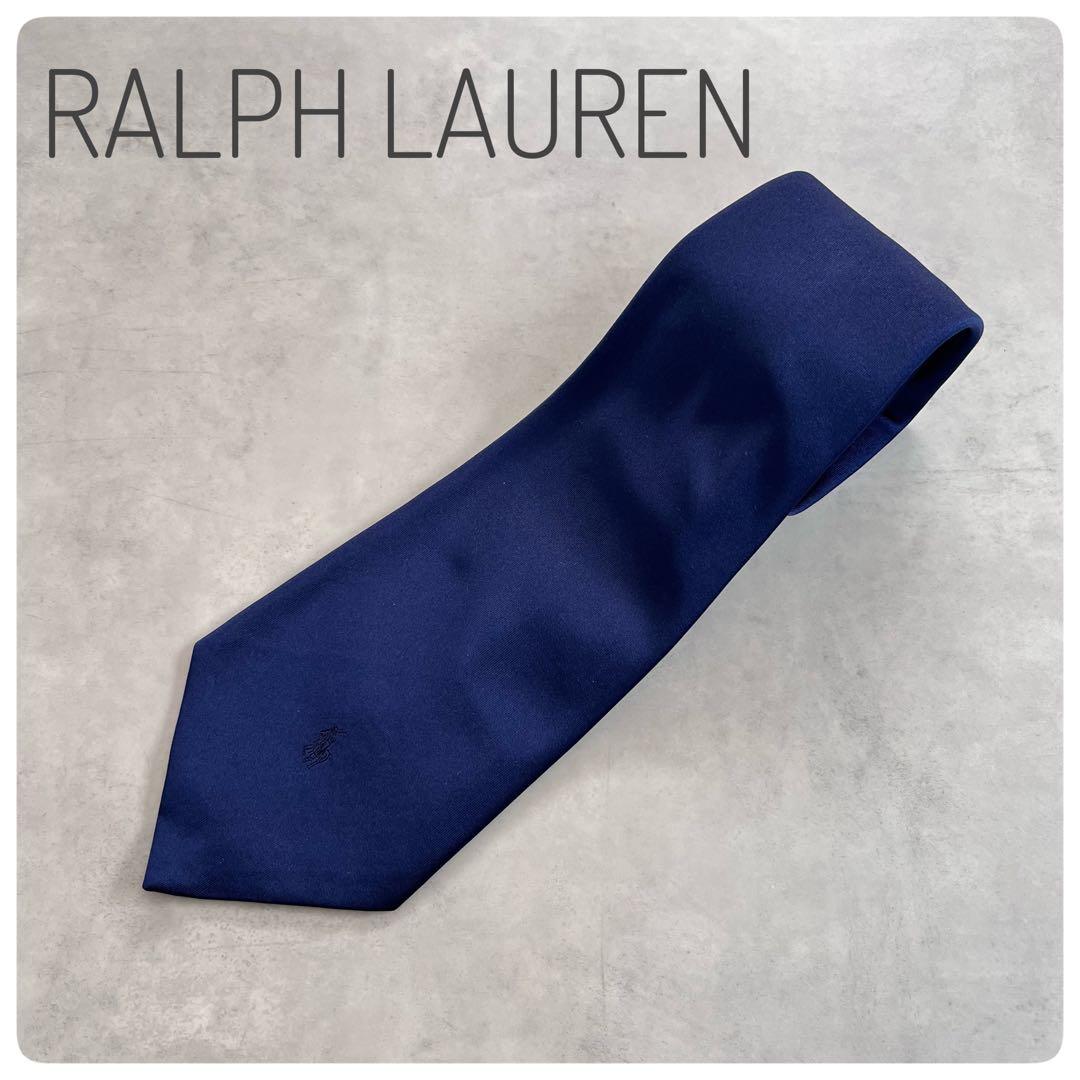 Ralph Lauren ポニーロゴ 無地 ソリッド ネクタイ ネイビー