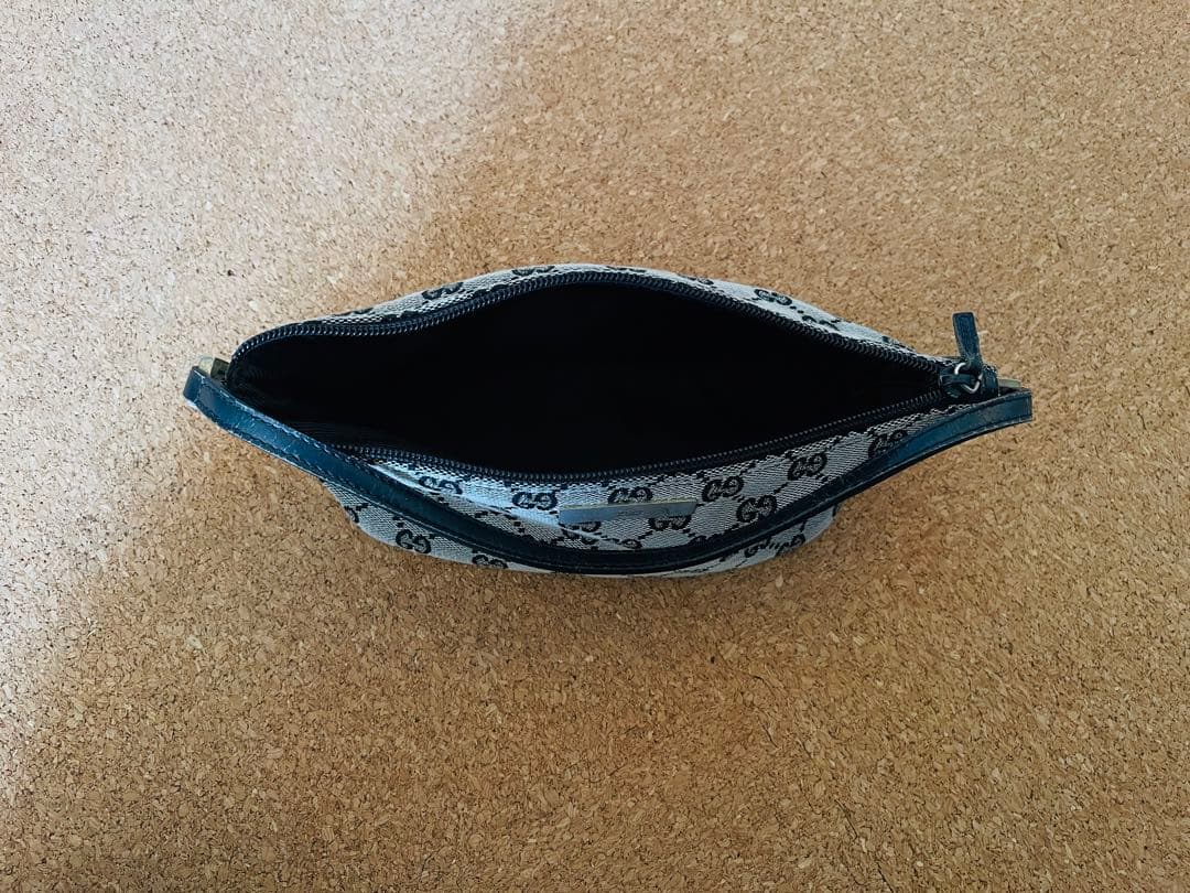 GUCCI GGキャンバス アクセサリーポーチ レザー キャンバス ハンドバッグ