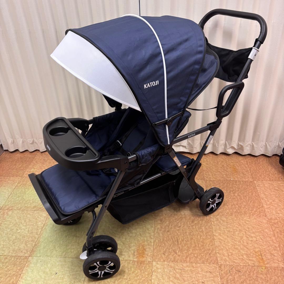 ☆美品☆　カトージ　KATOJI　二人乗りベビーカー　二人でゴー　ネイビー