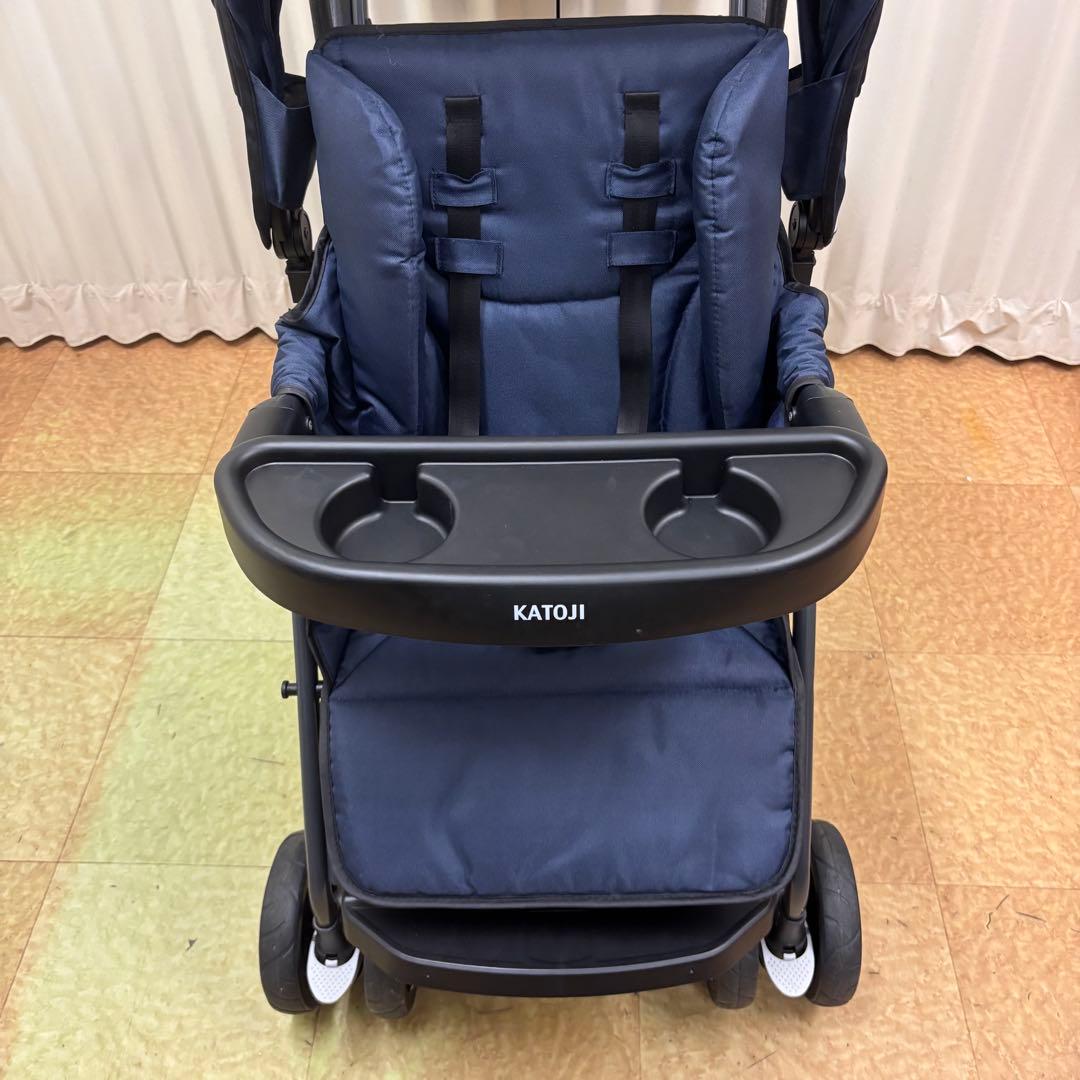 ☆美品☆　カトージ　KATOJI　二人乗りベビーカー　二人でゴー　ネイビー