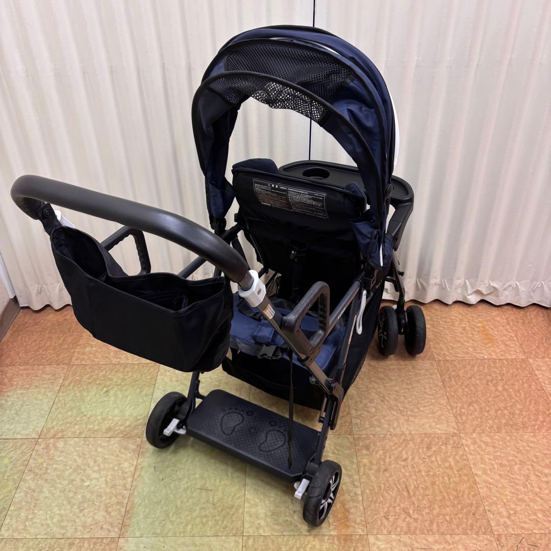 ☆美品☆　カトージ　KATOJI　二人乗りベビーカー　二人でゴー　ネイビー