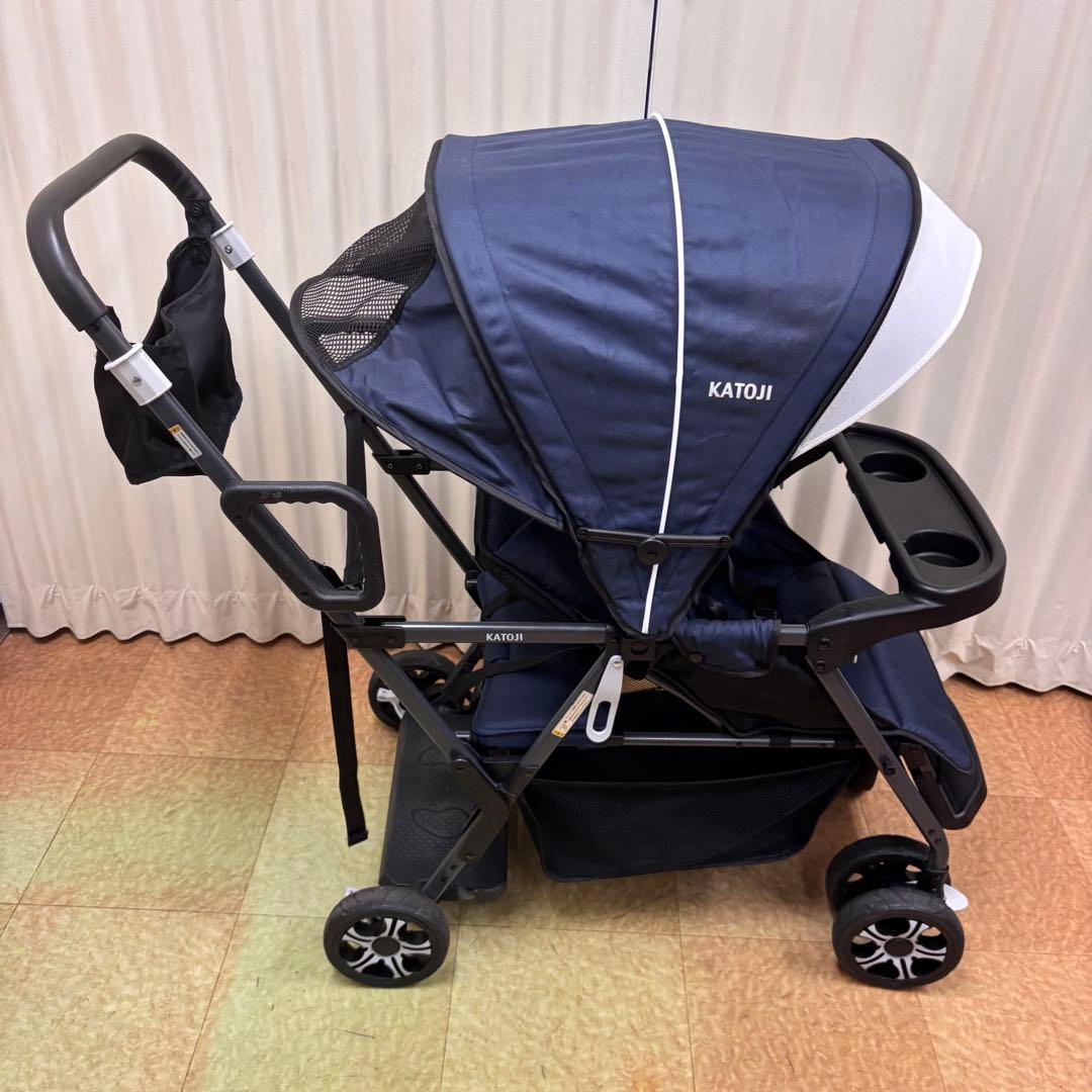 ☆美品☆　カトージ　KATOJI　二人乗りベビーカー　二人でゴー　ネイビー