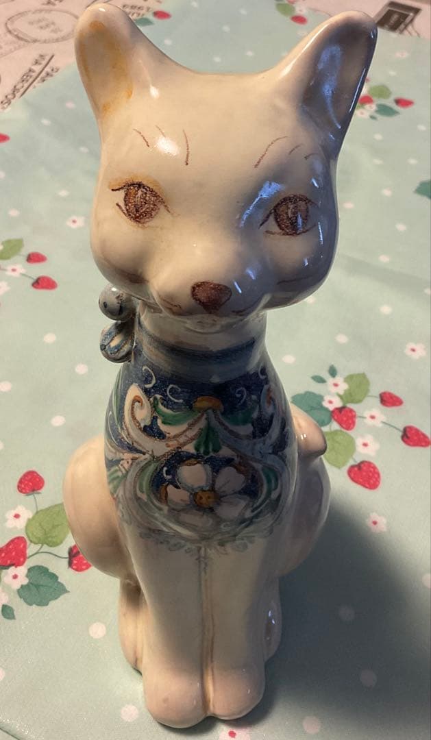 【シチリア伝統工芸品】陶器製 猫の置物