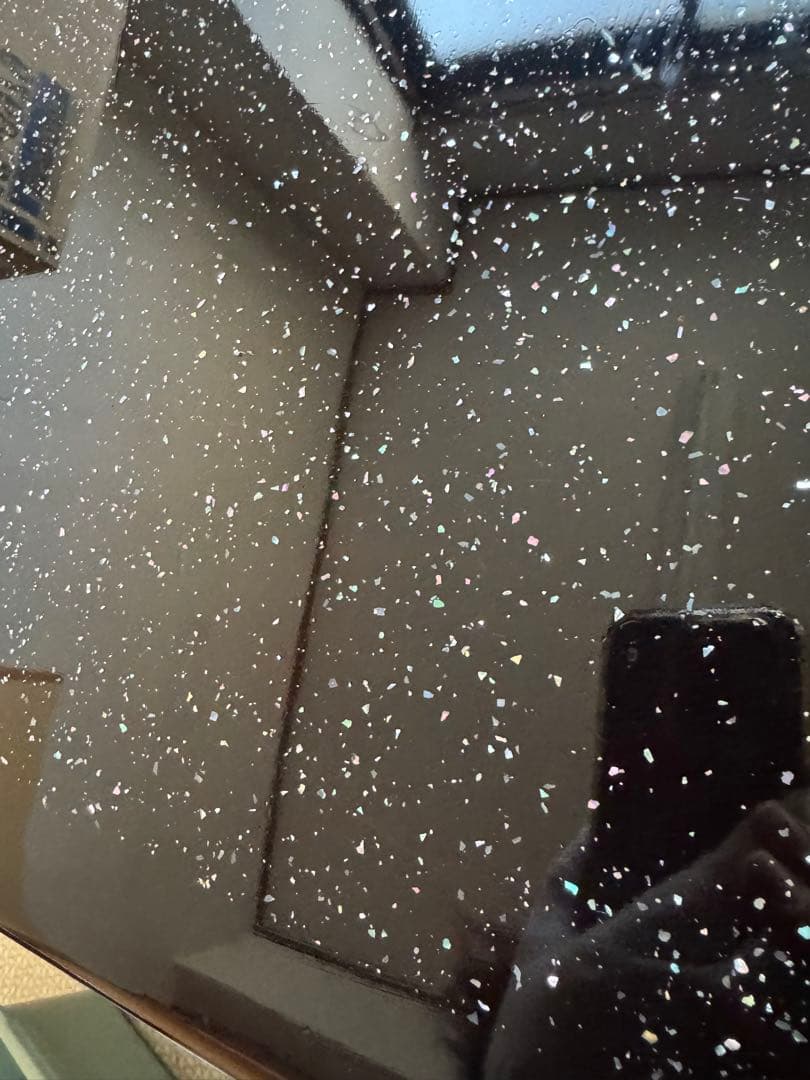 黒いスパークル仕上げセンターテーブル