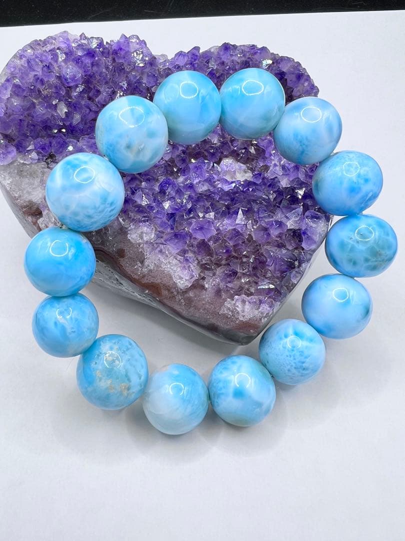 うはは！びっくり期間限定価格。行ってらっしゃいラリマーブレスレット 内径16