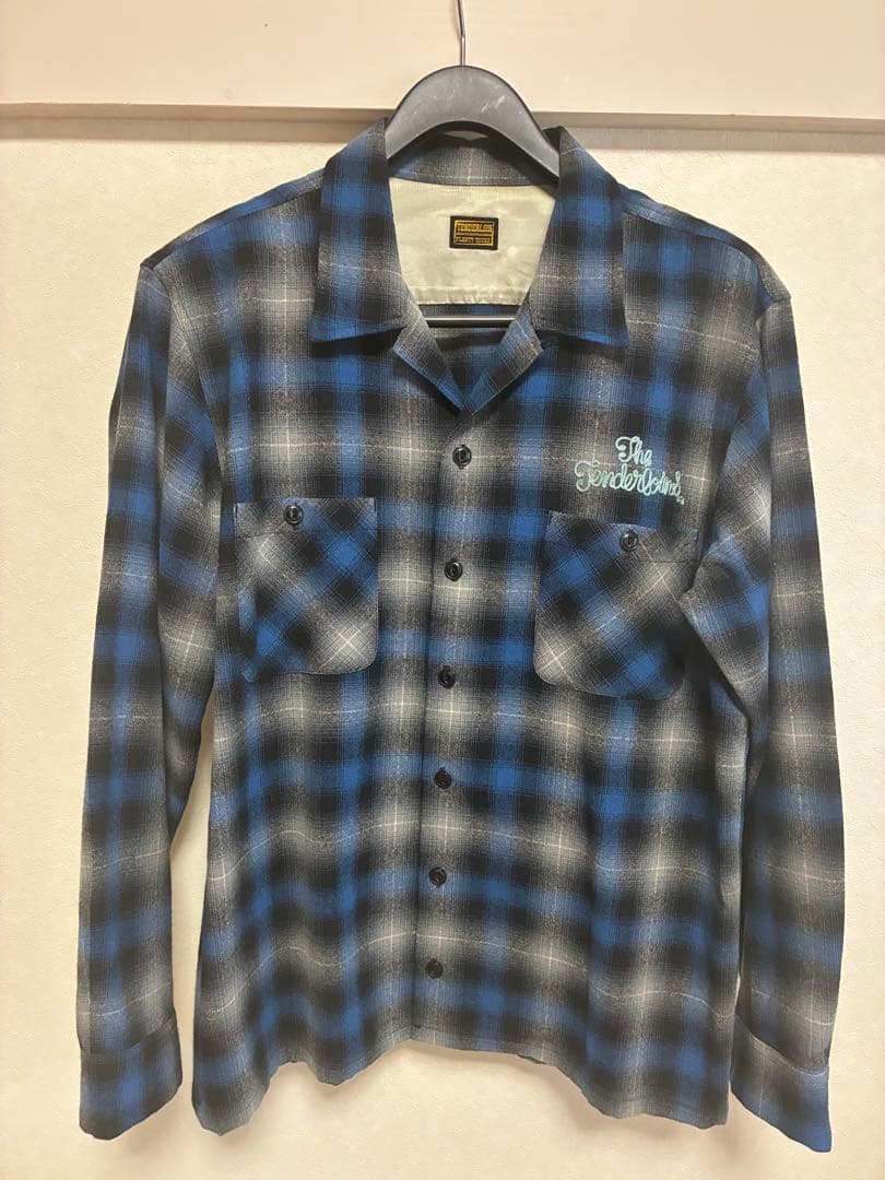 TENDERLOIN テンダーロイン　オンブレチェックシャツ　ブルー