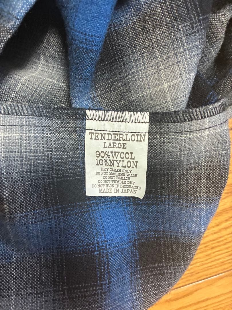 TENDERLOIN テンダーロイン　オンブレチェックシャツ　ブルー