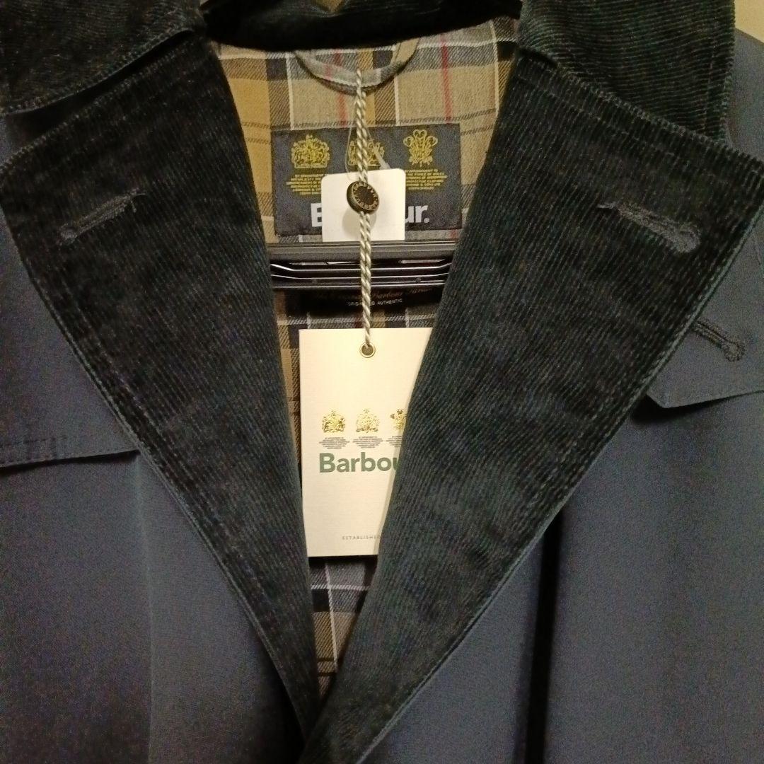 未使用 タグ付き Barbour トレンチコート2Layer 40 ネイビー