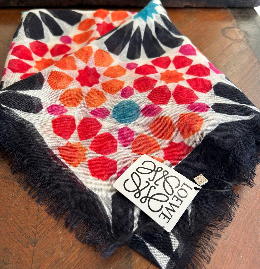 ロエベ ALANDALUS カシミヤsilkのロングスカーフ未使用タグ付き