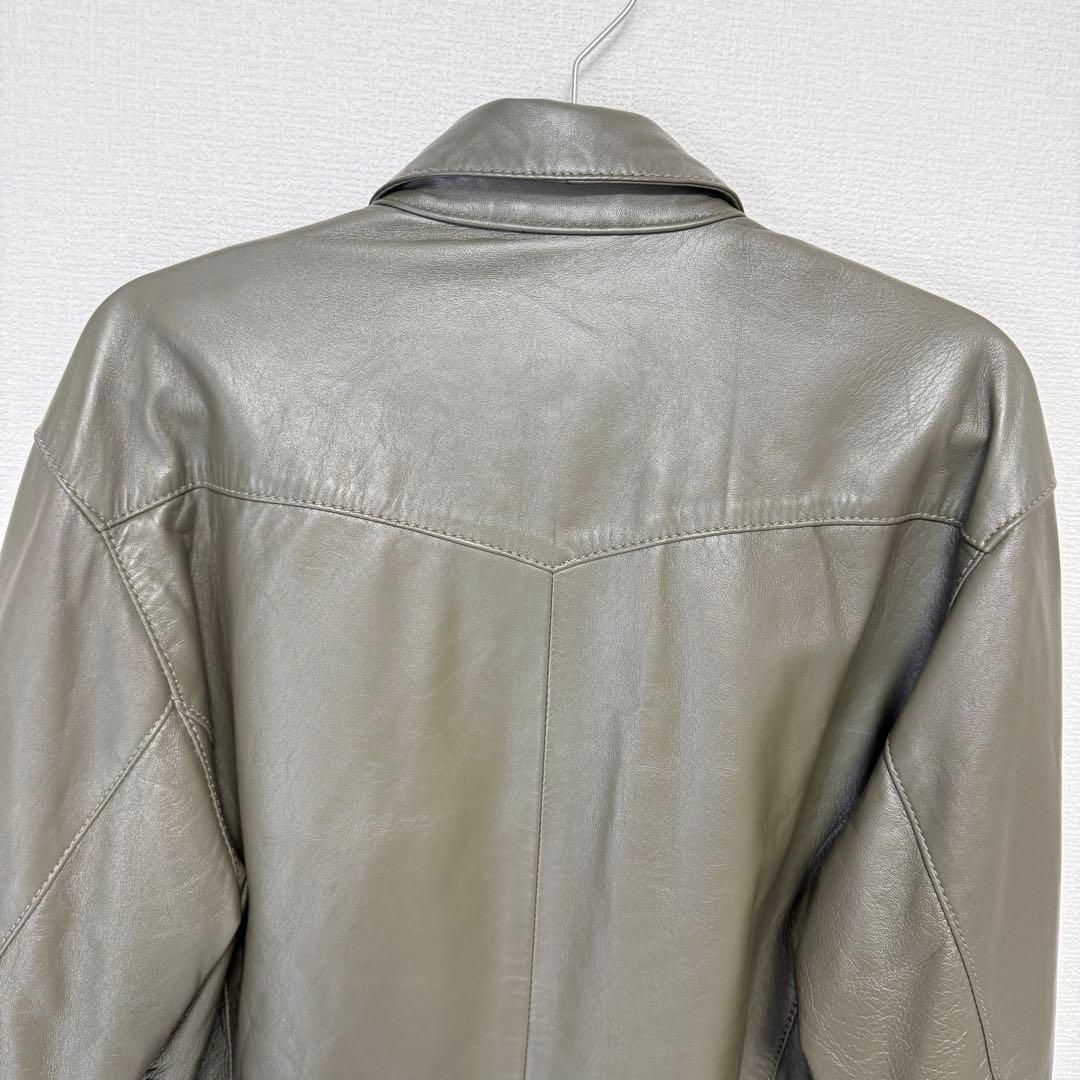 デグナー 羊革 レザージャケット XL 本革 オリーブ メンズ